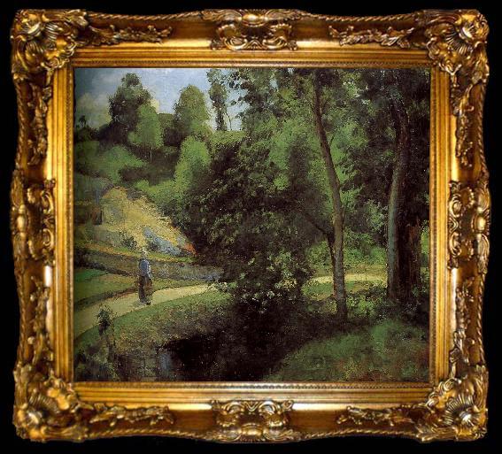 framed  Camille Pissarro Metaponto quarries Schwarz, ta009-2